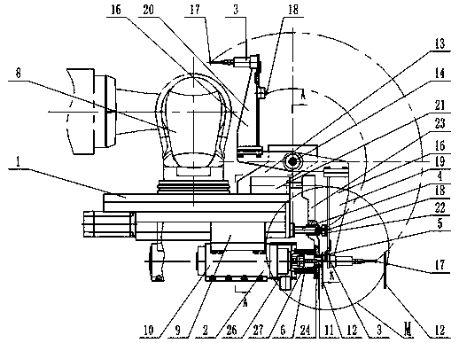 Measuring processing performing head applicable to hole forming in aircraft skin