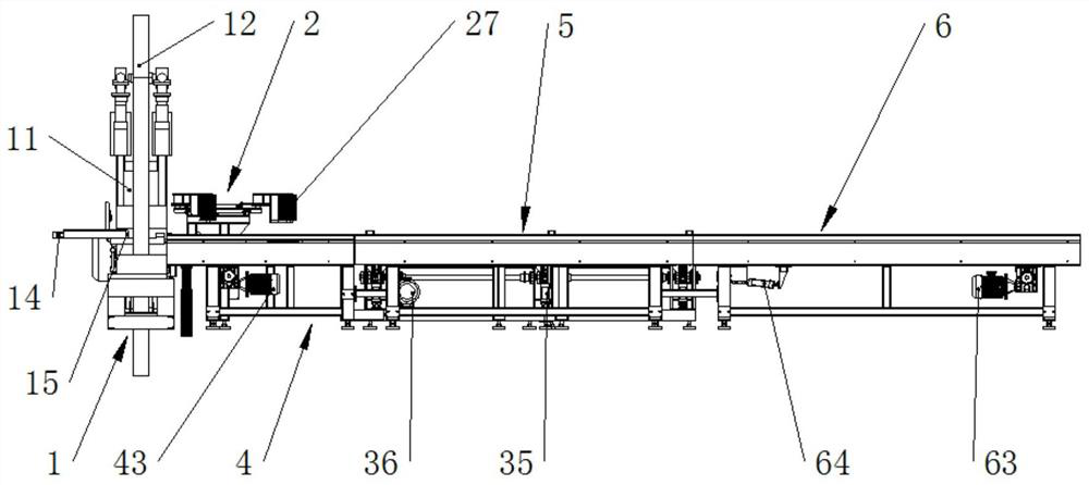 Automatic discharging conveying line of sports car band sawing machine