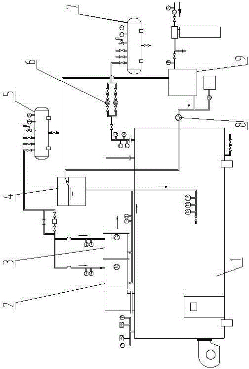 Condensing high-efficiency atmospheric pressure hot water boiler system