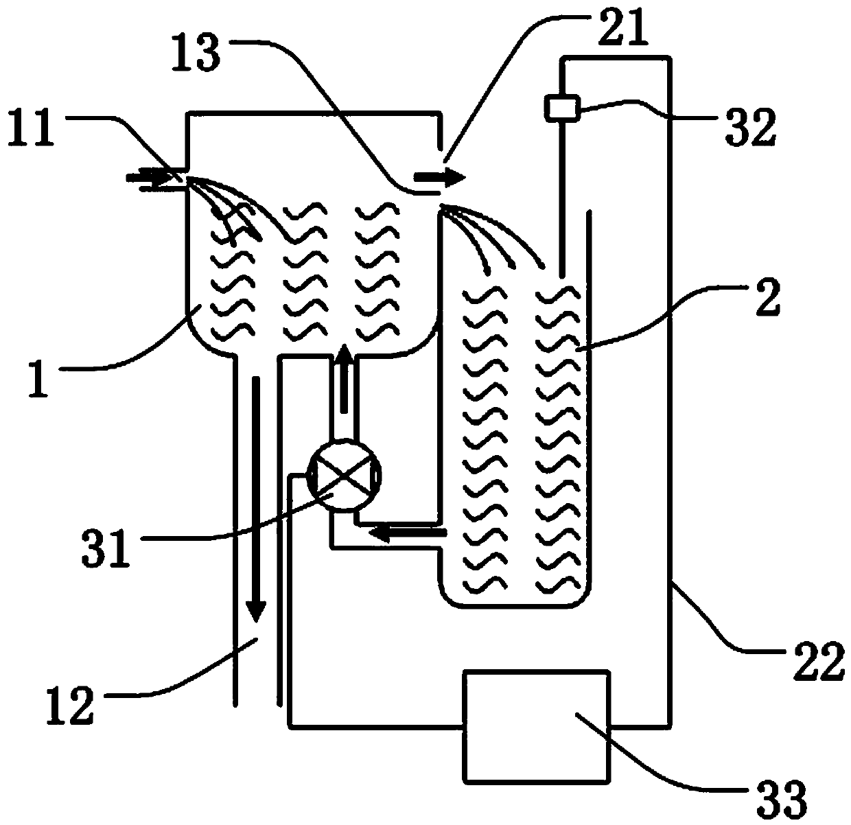 A liquid storage tank with stable liquid output flow