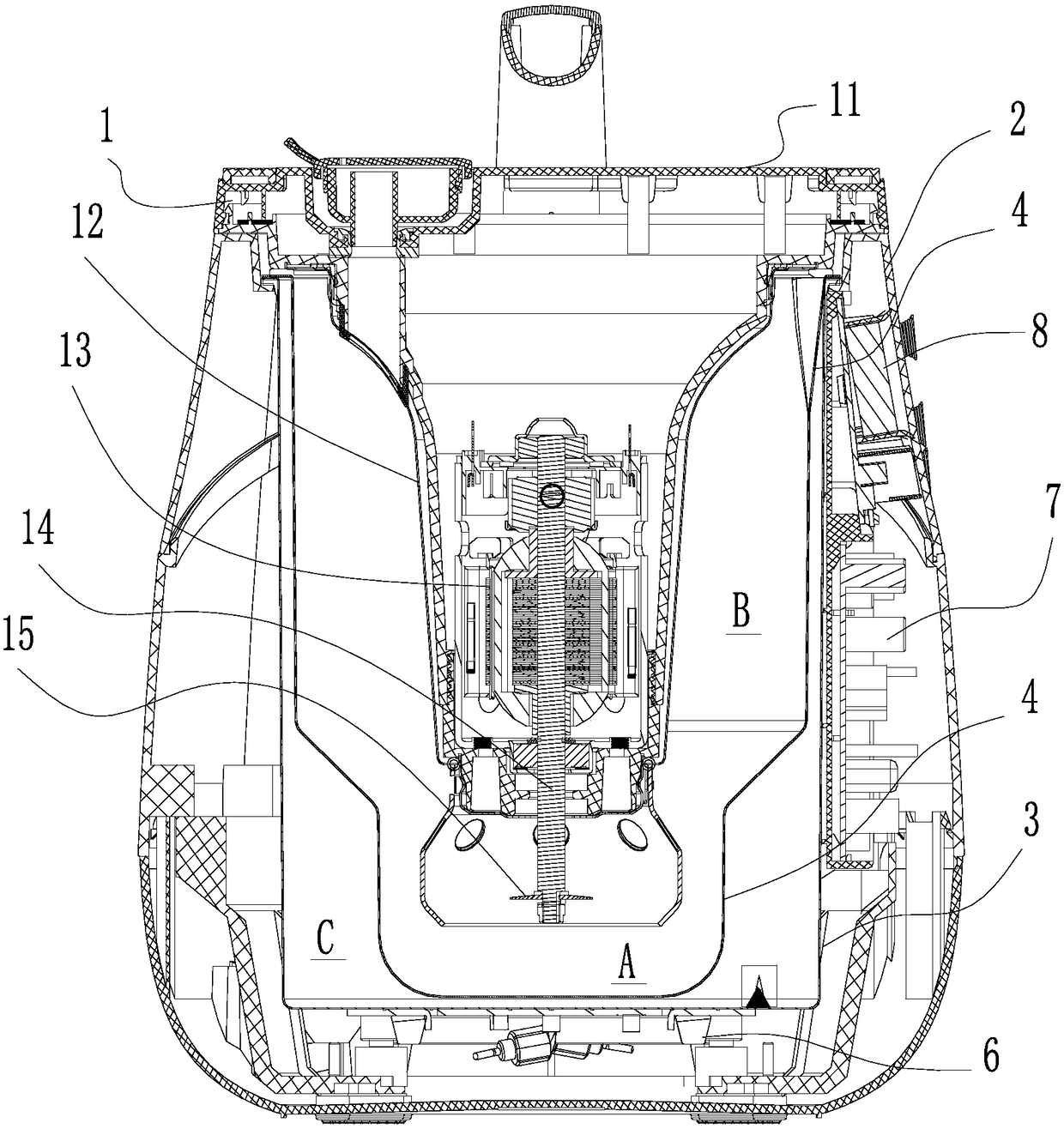 Agitating control device of food processor