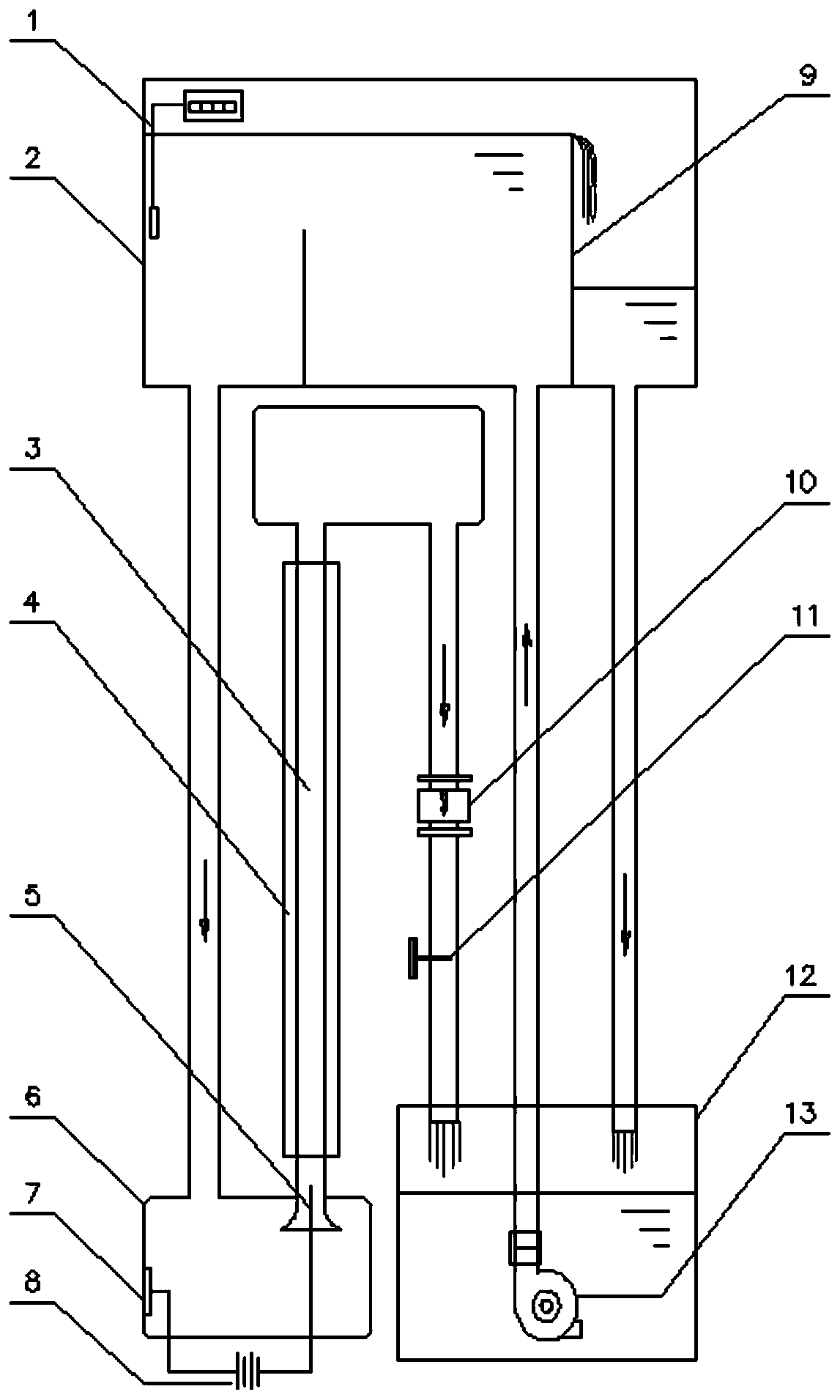 Hydrogen-bubble reynolds experiment device