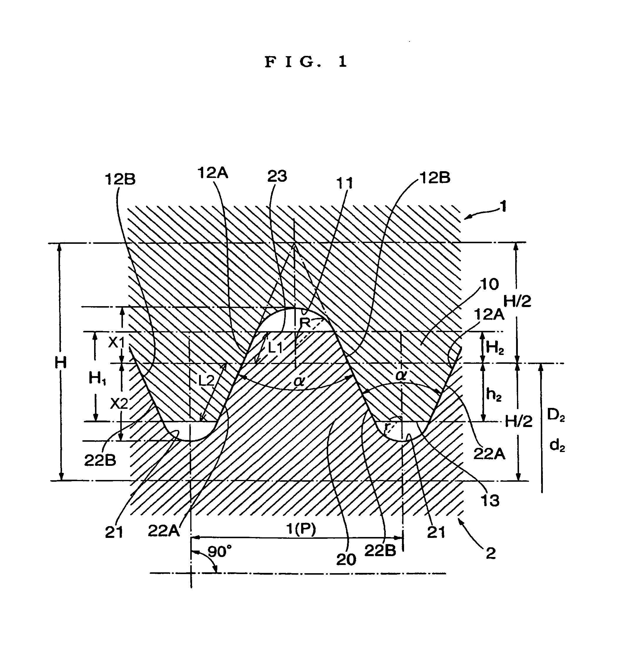 Threaded assembly comprising internal thread member, and external thread member