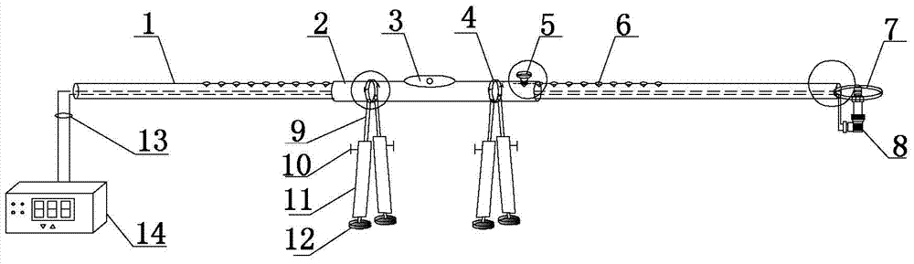 A single-point test device for impact pressure in the cooling zone of rolling steel and its test method