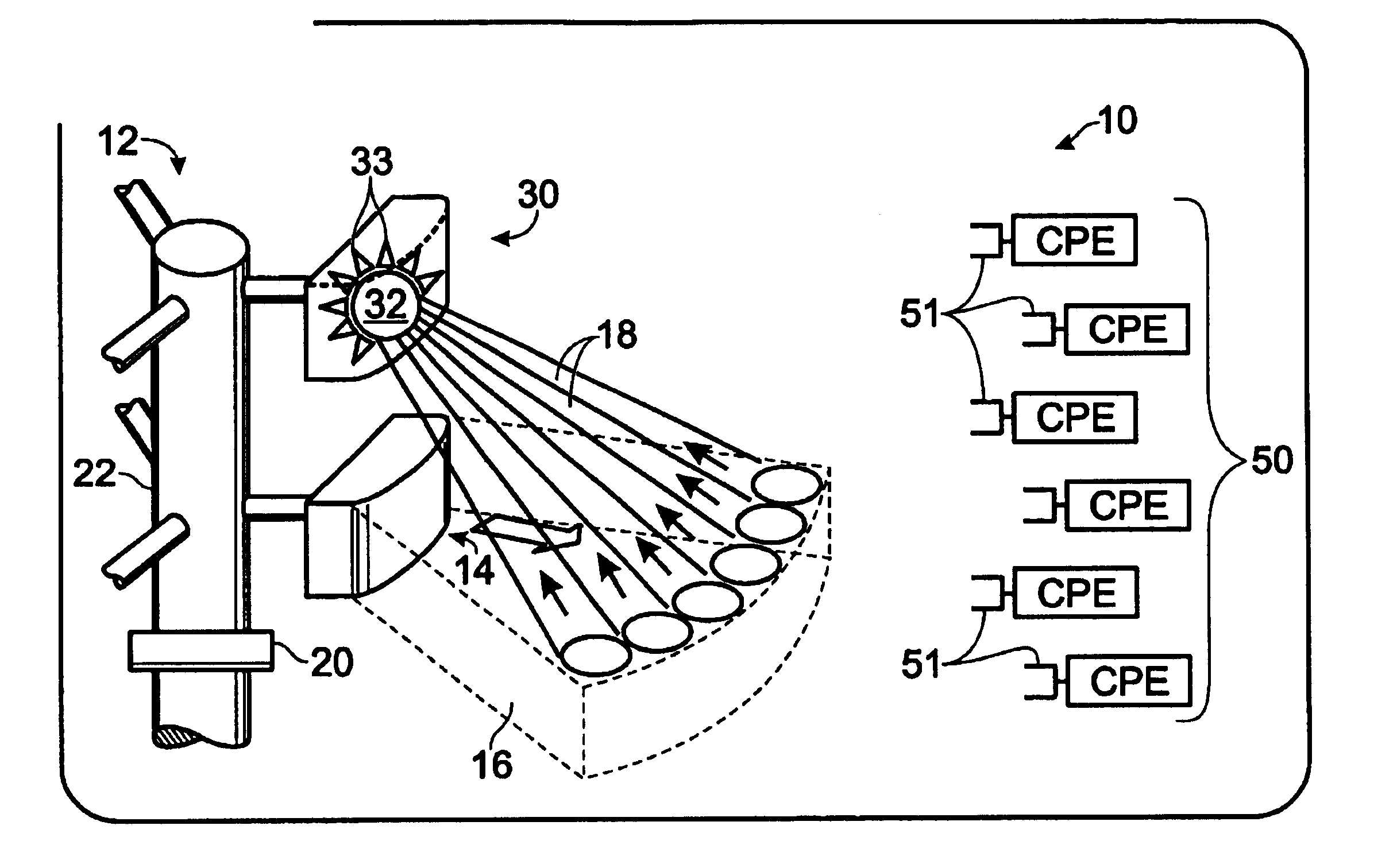 Wireless point to multi-point communication apparatus and method