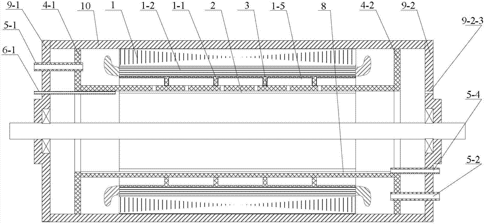 Gas-liquid interlaced cooling high power density motor