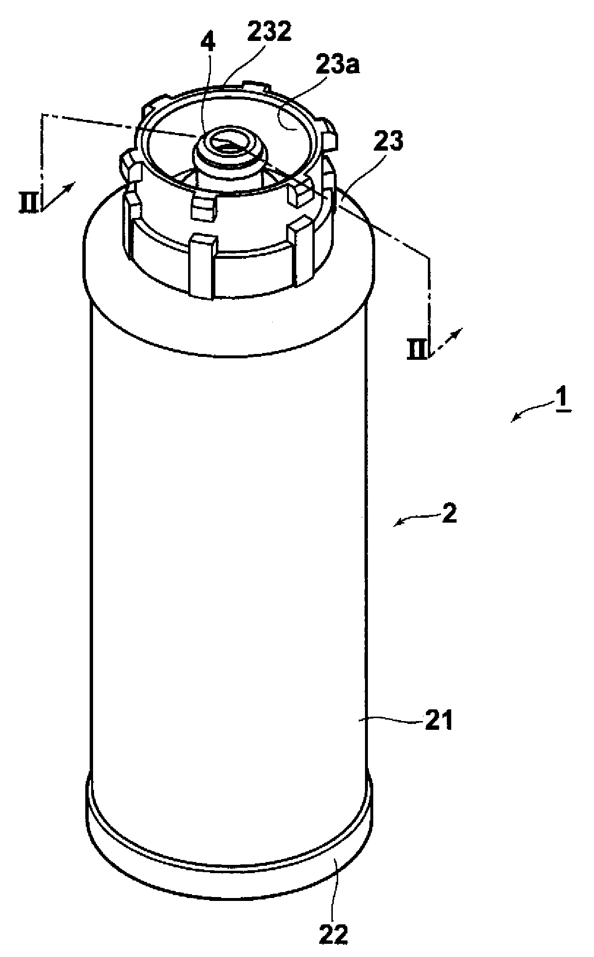 Fuel container for fuel cell