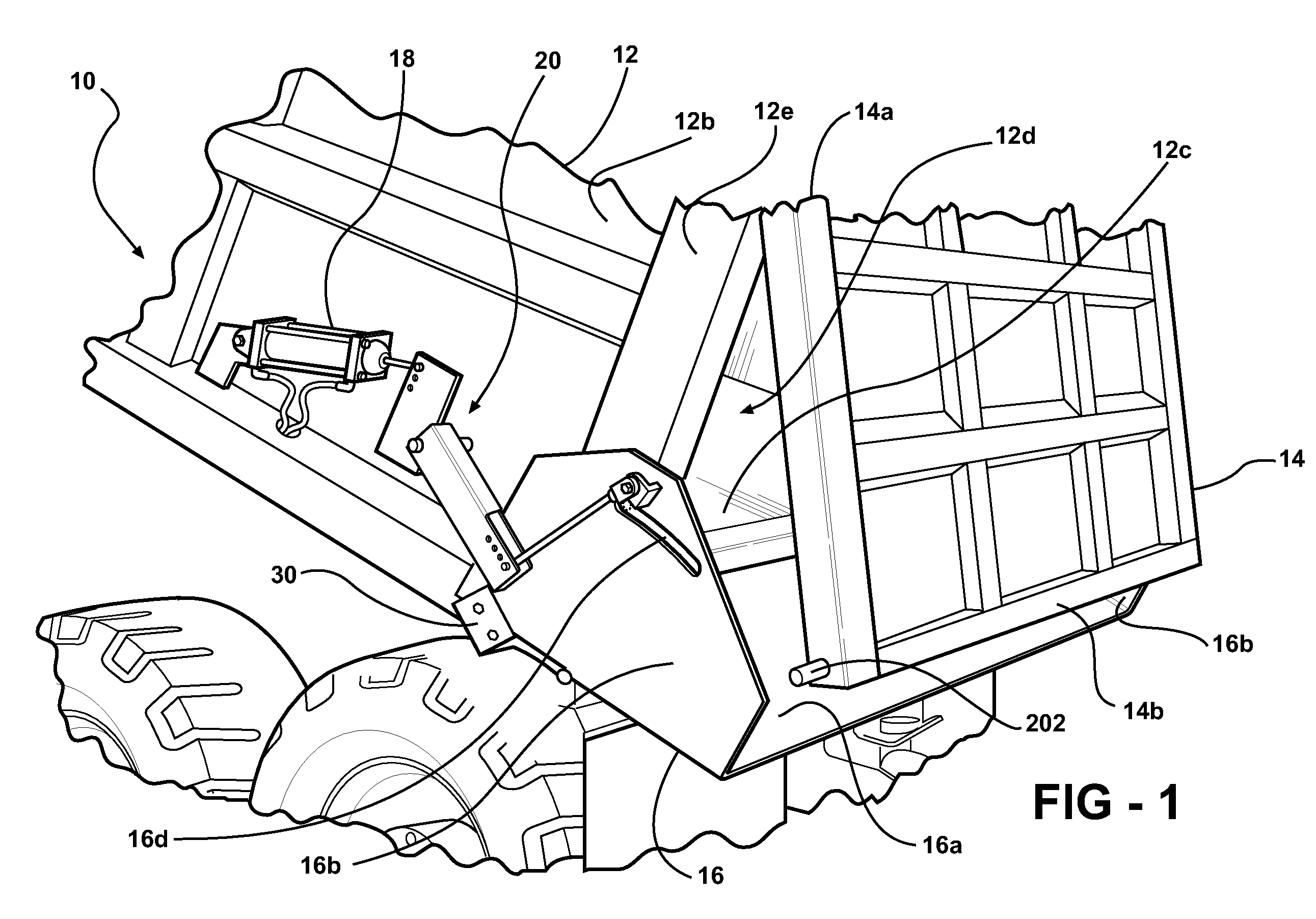 Tailgate-securing dump apron for dump trucks