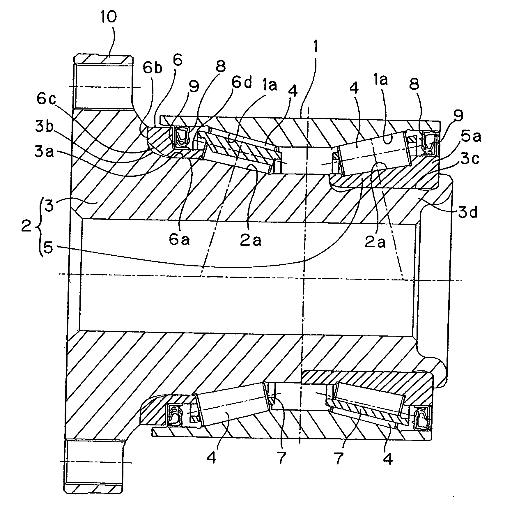 Tapered roller bearing device for wheel