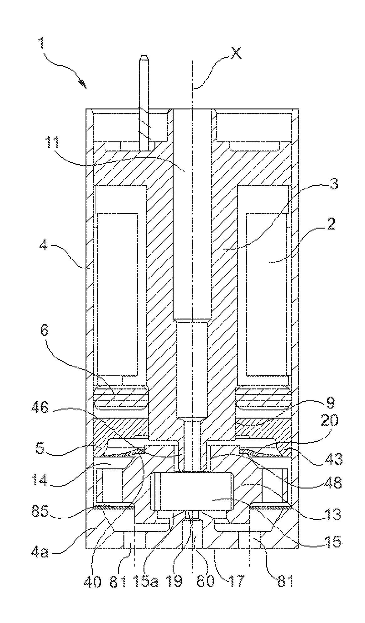 Solenoid valve with flat core and flat spring