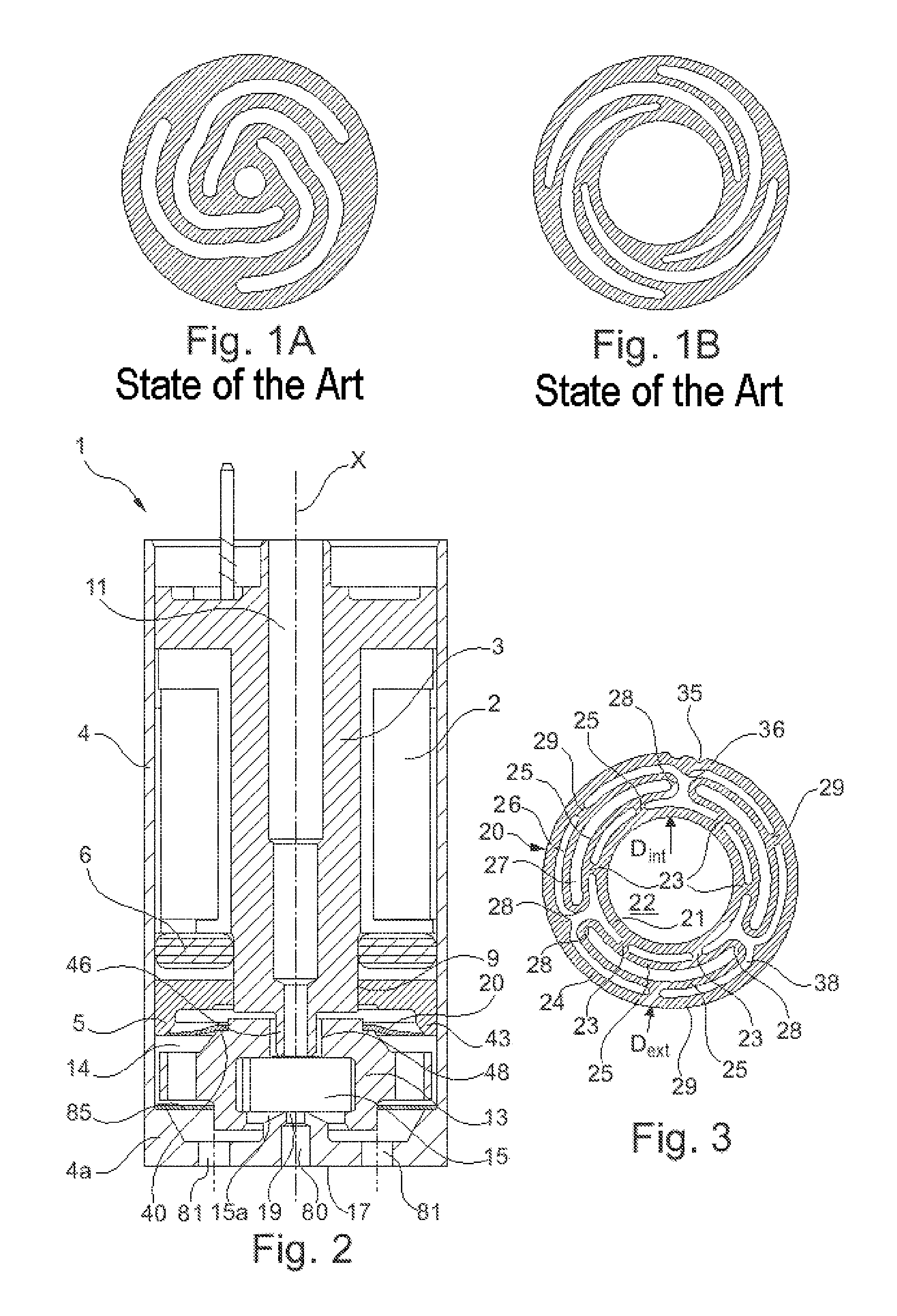 Solenoid valve with flat core and flat spring