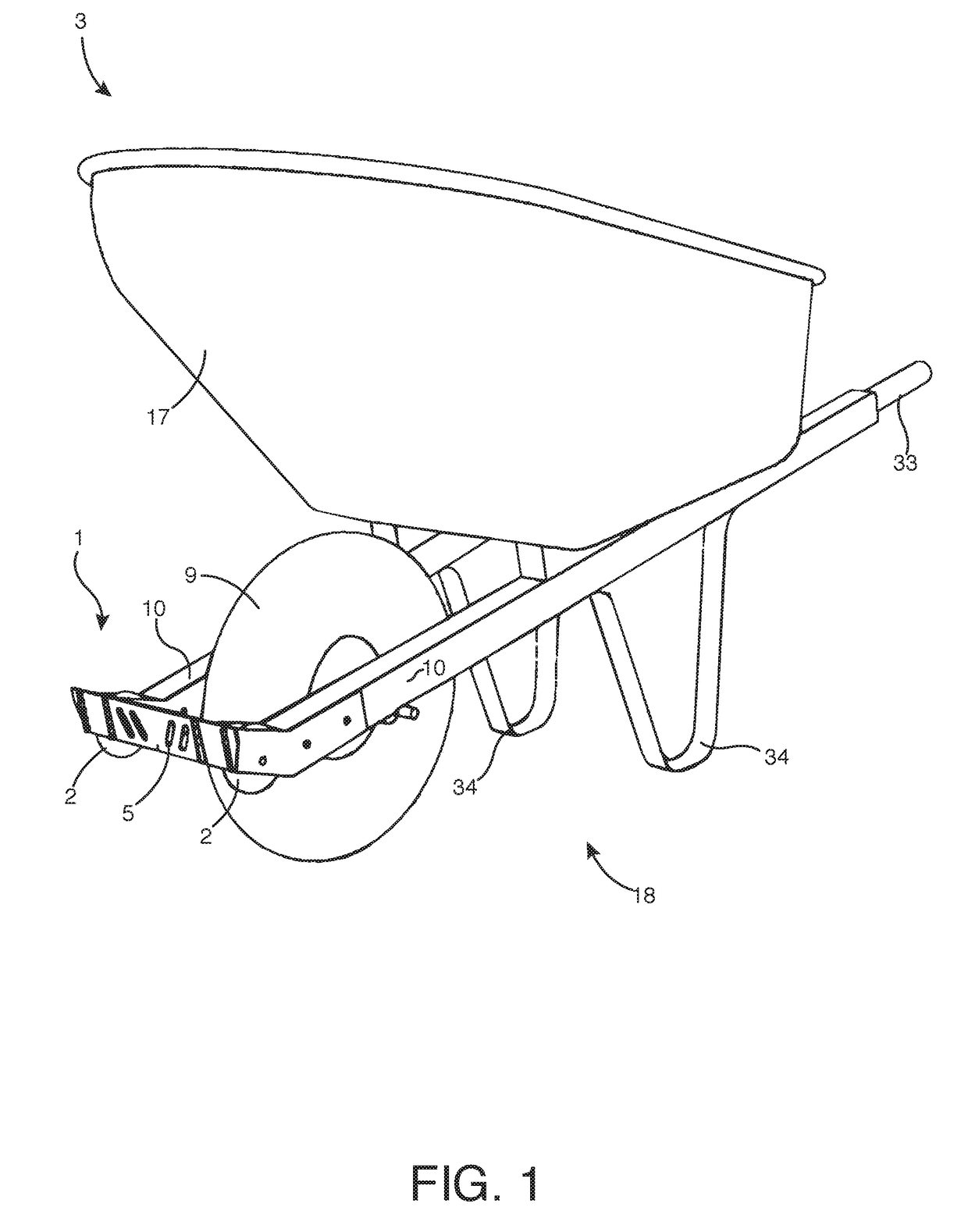 Method and apparatus for wheelbarrow front end protection