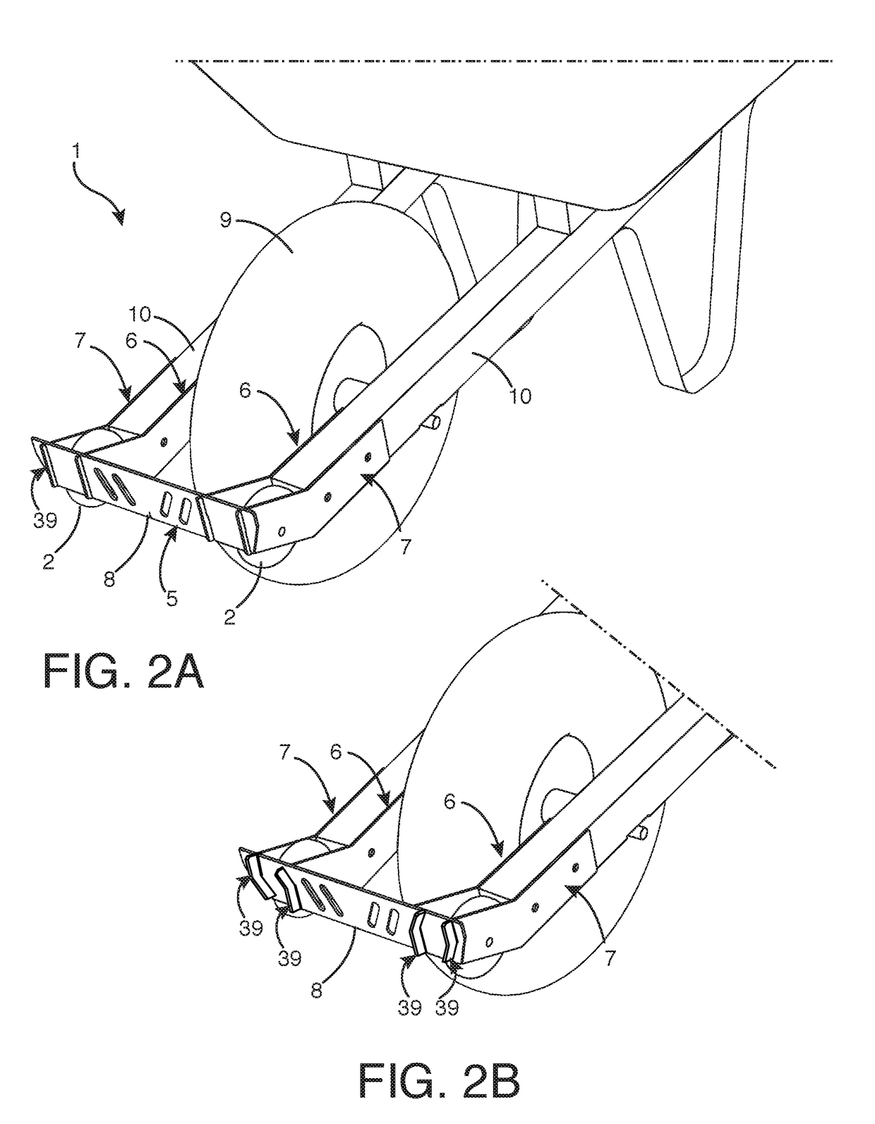 Method and apparatus for wheelbarrow front end protection