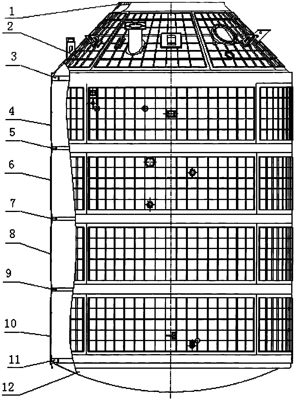 A sealed cabin body of an integral wall plate type spacecraft