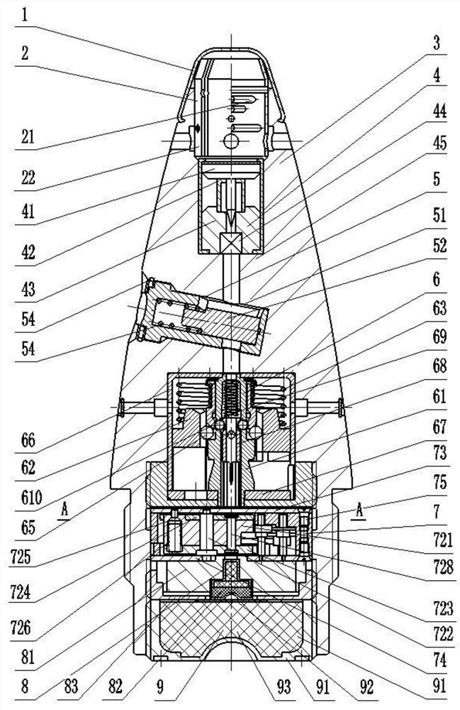 Insensitive bullet mechanical trigger fuse for shell