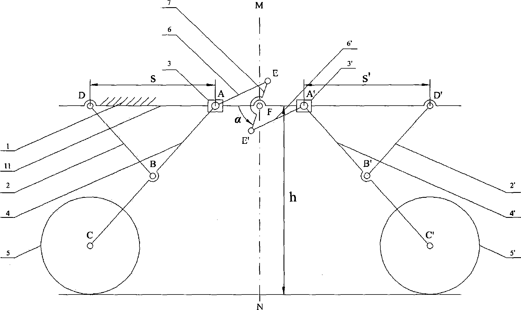 Vehicle chassis height adjusting device and vehicle applying same