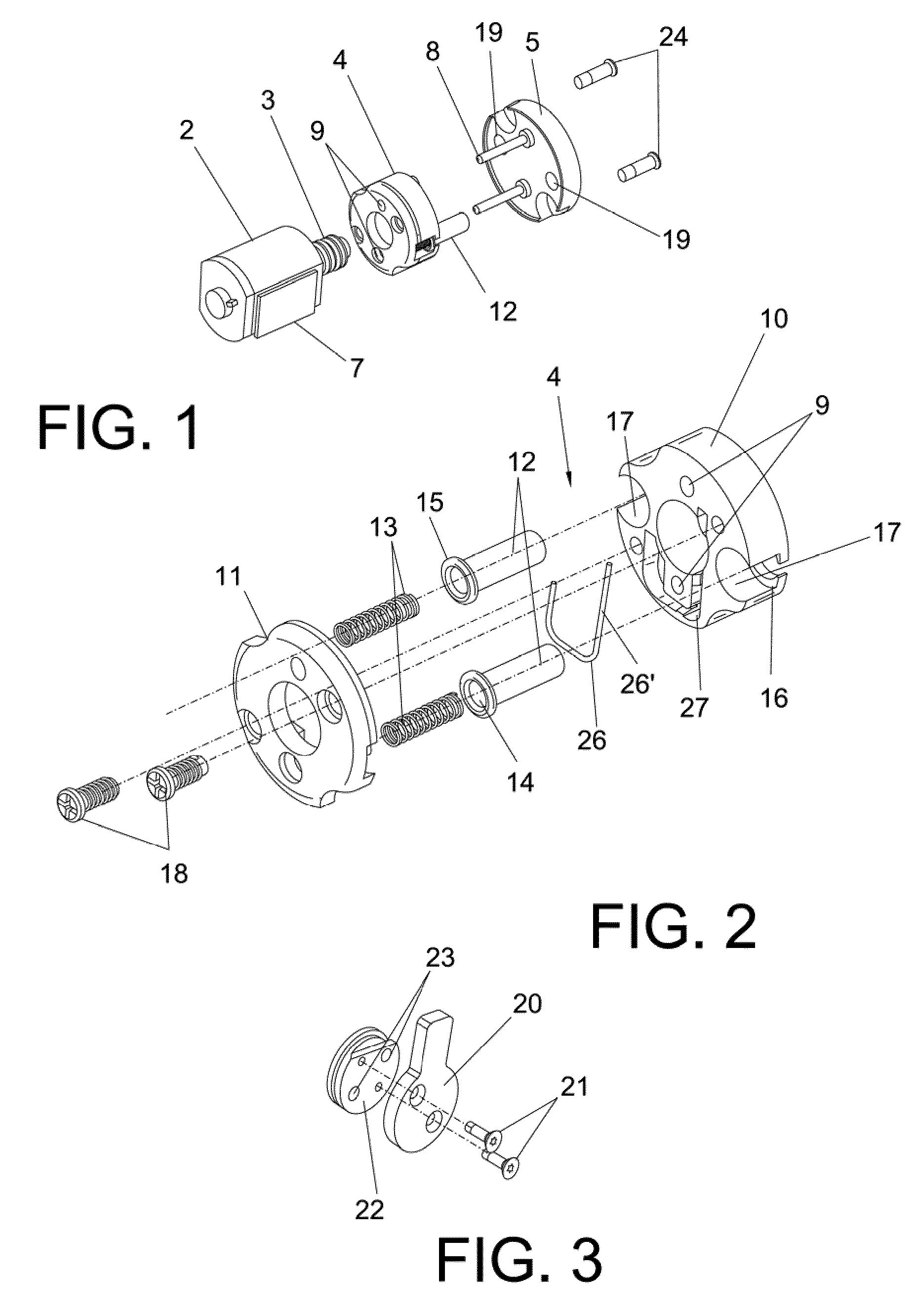 Clutch mechanism applicable to electromechanical cylinders for locks