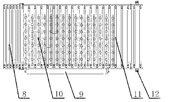 Toughening furnace for continuously producing half strengthened glass and production method of toughening furnace