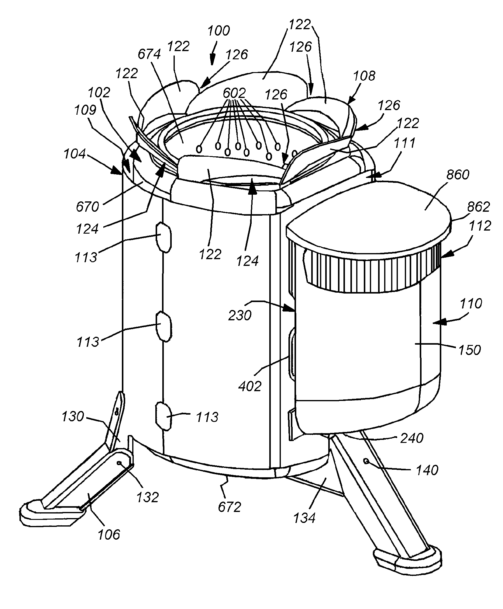 Portable combustion device utilizing thermoelectrical generation