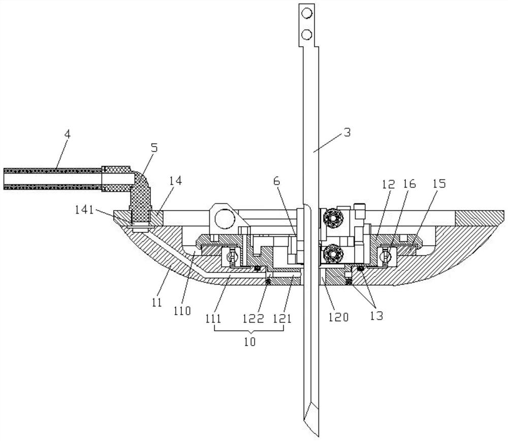 Cutting bed cutter cooling device