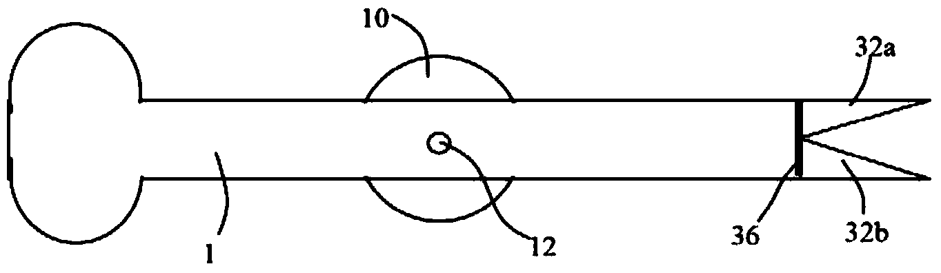 Scissors with head tip telescopic function