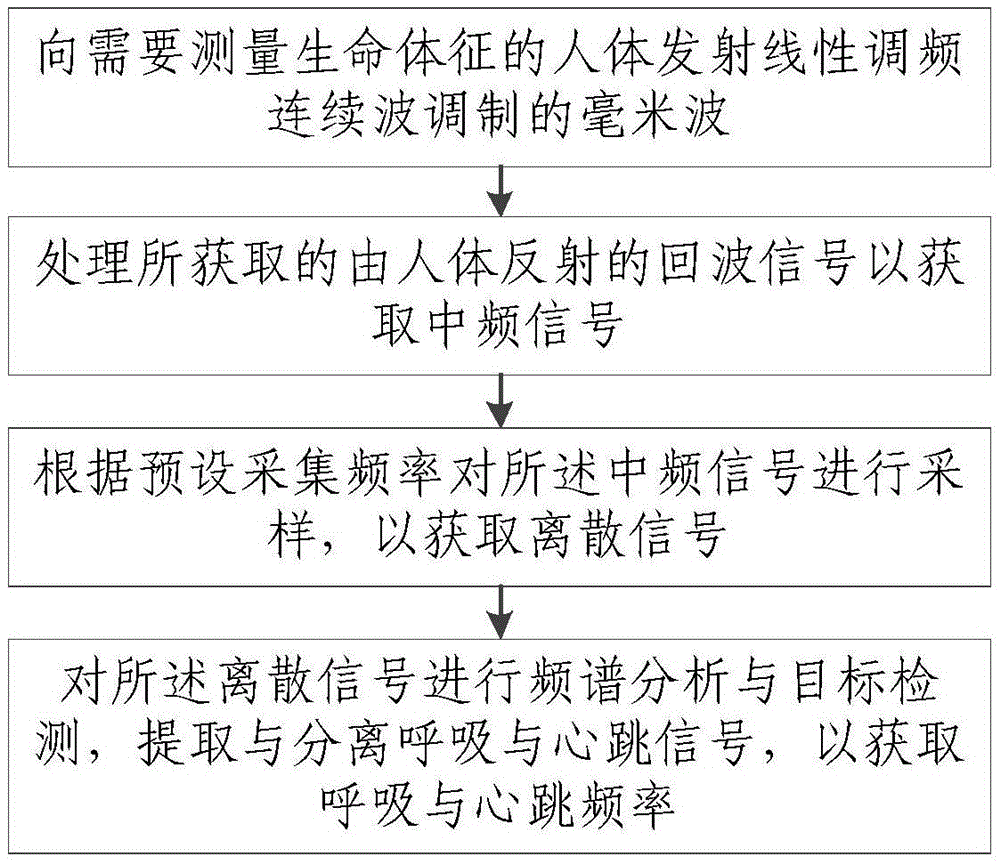 Non-contact human vital sign measurement method and device