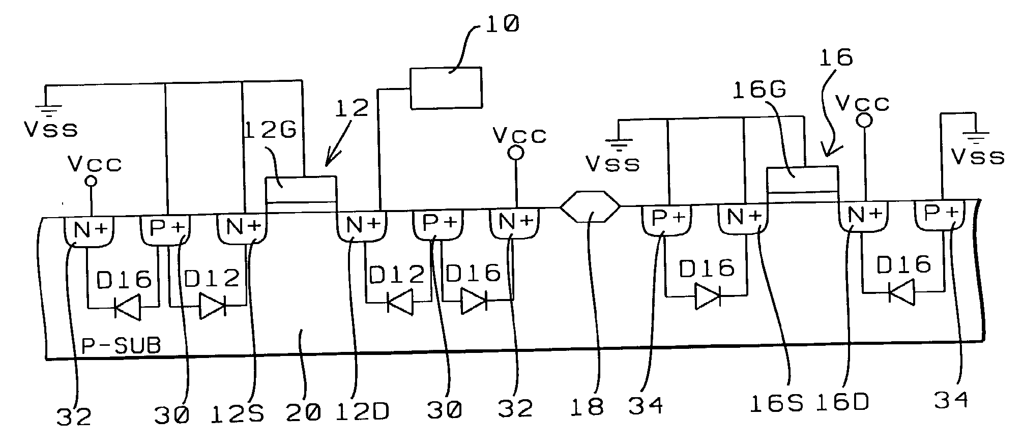 Novel method for four direction low capacitance ESD protection