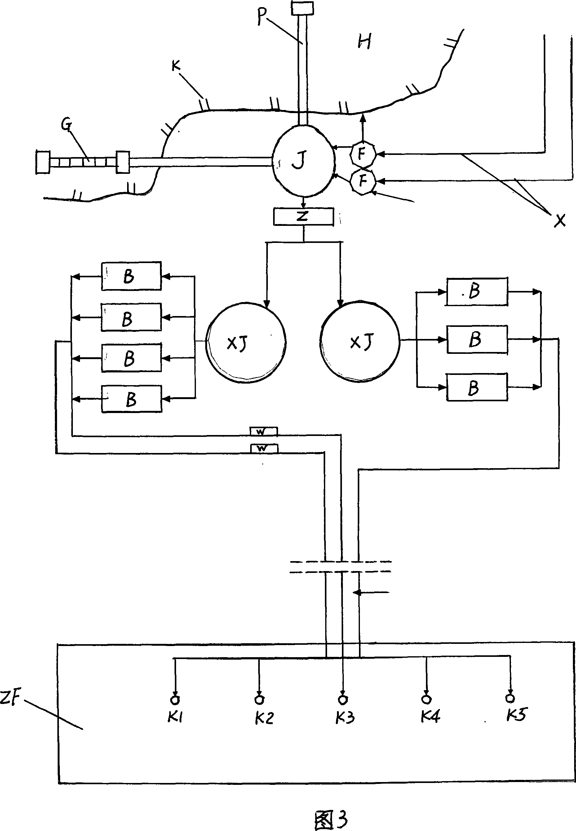 Overlying strata separation layer grouting filling device and grouting filling system