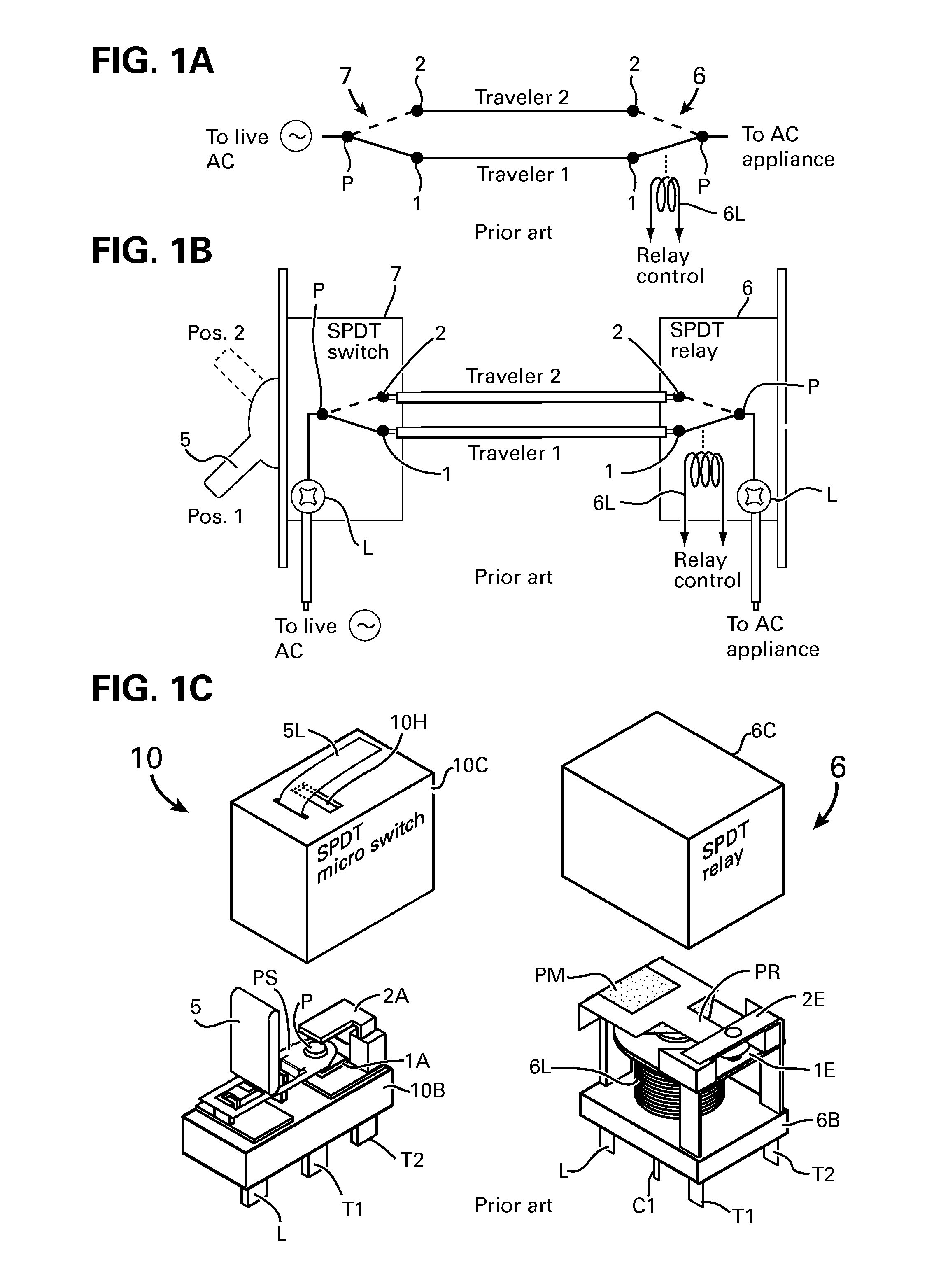 Integrated SPDT or DPDT switch with SPDT relay combination for use in residence automation