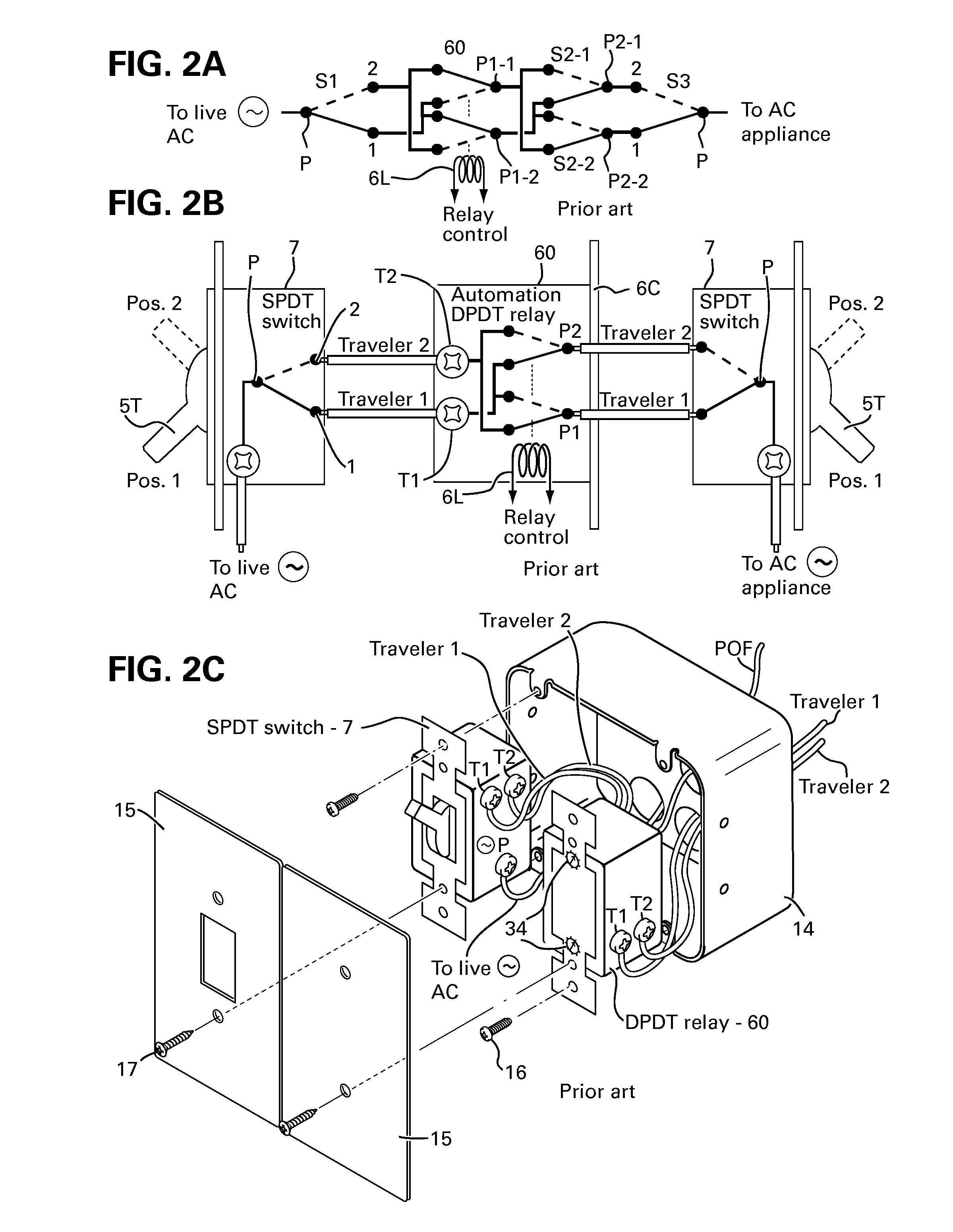 Integrated SPDT or DPDT switch with SPDT relay combination for use in residence automation