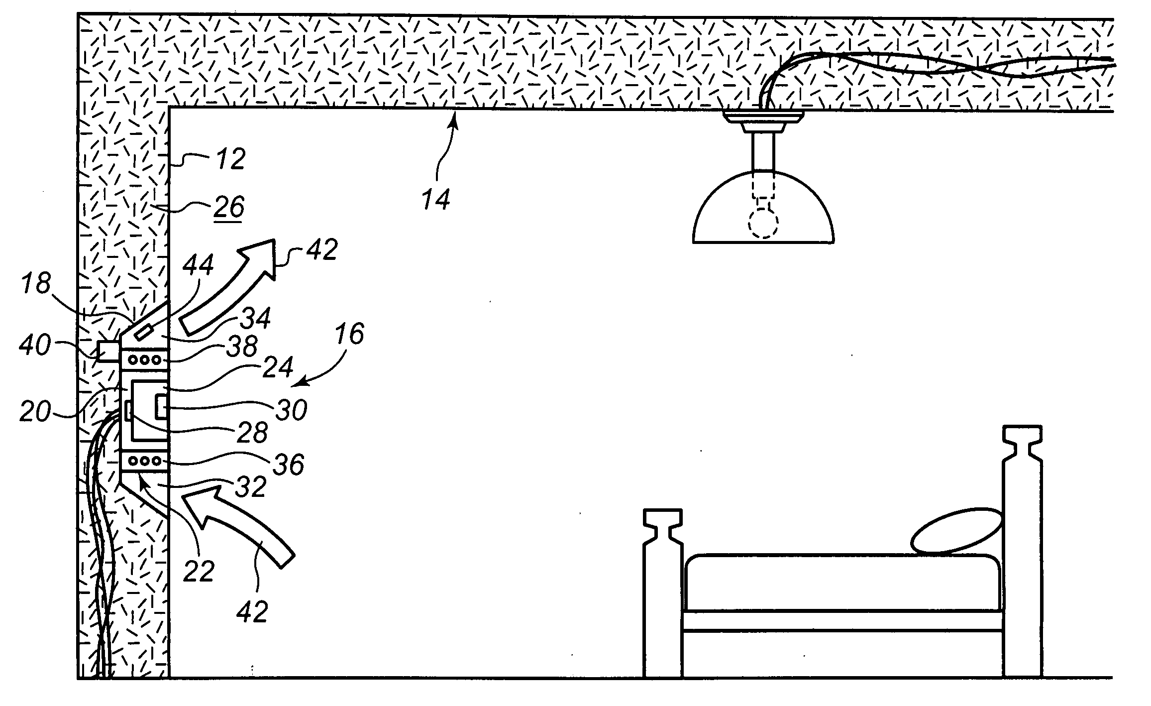 Temperature control with induced airflow