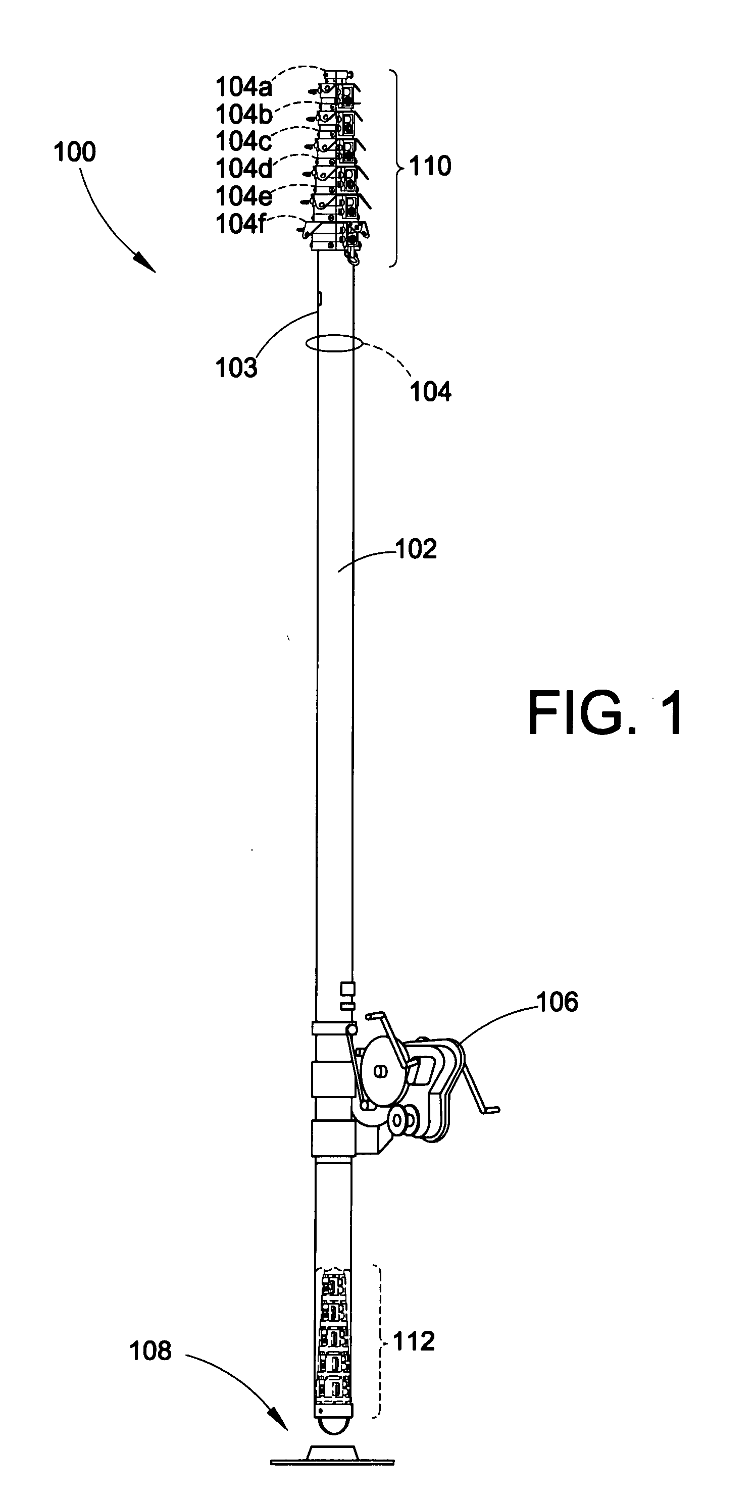 Strap driven field mast