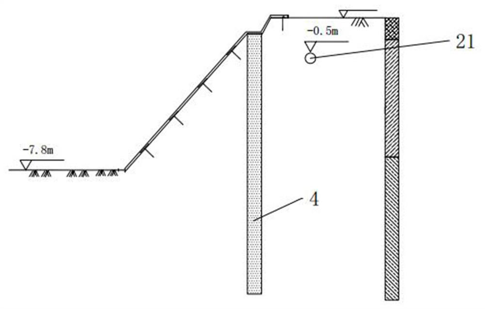 Lake-near deep foundation pit dewatering device and construction method thereof