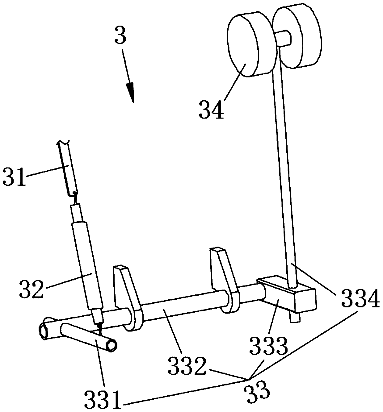 Warp knitting machine feeding mechanism tensioning device