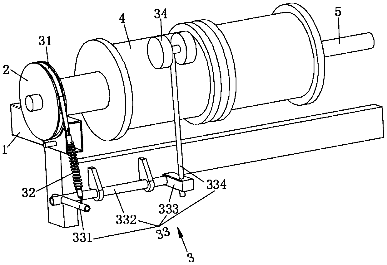 Warp knitting machine feeding mechanism tensioning device