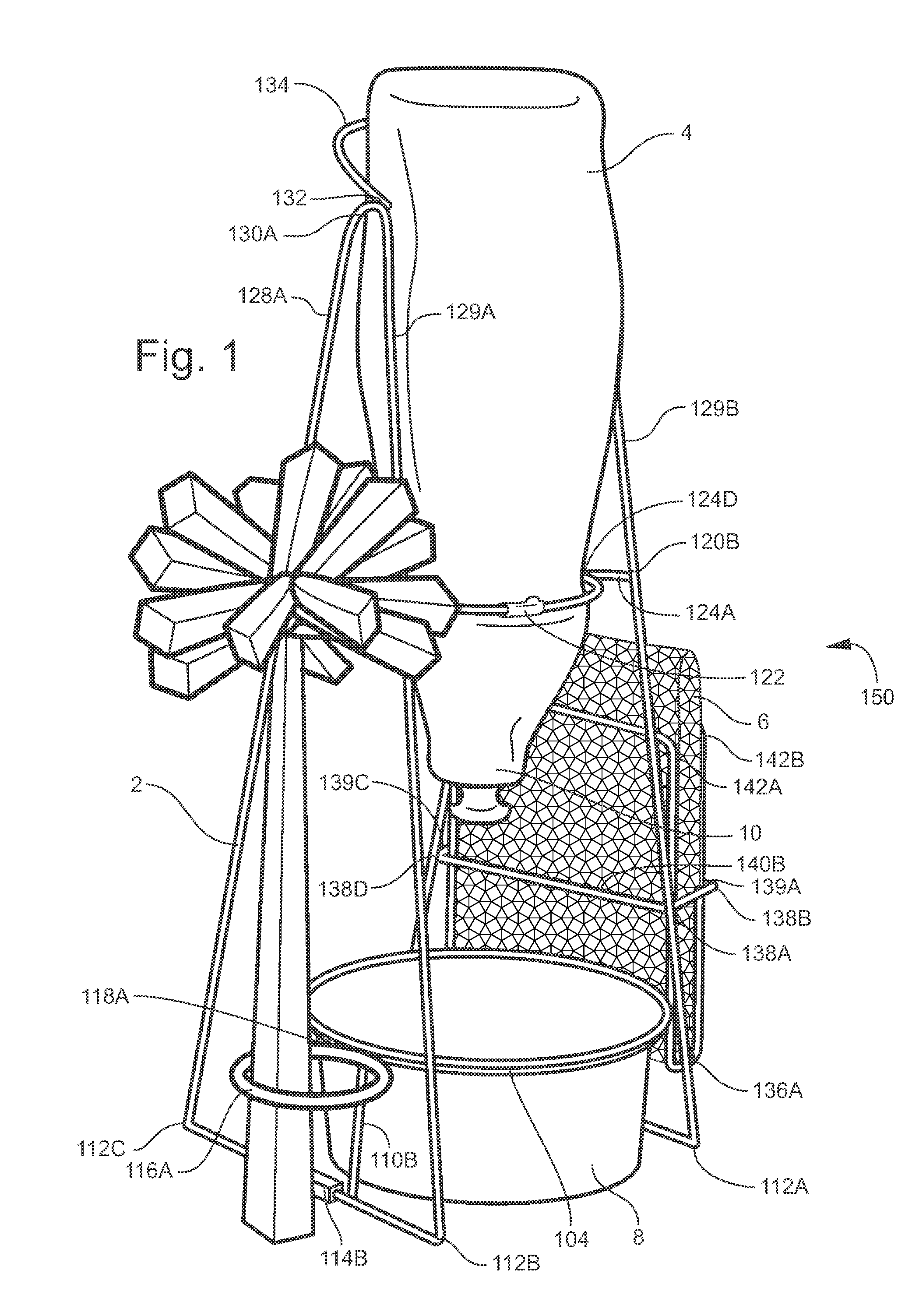 Liquid holder system with arched support and adjustable clasp