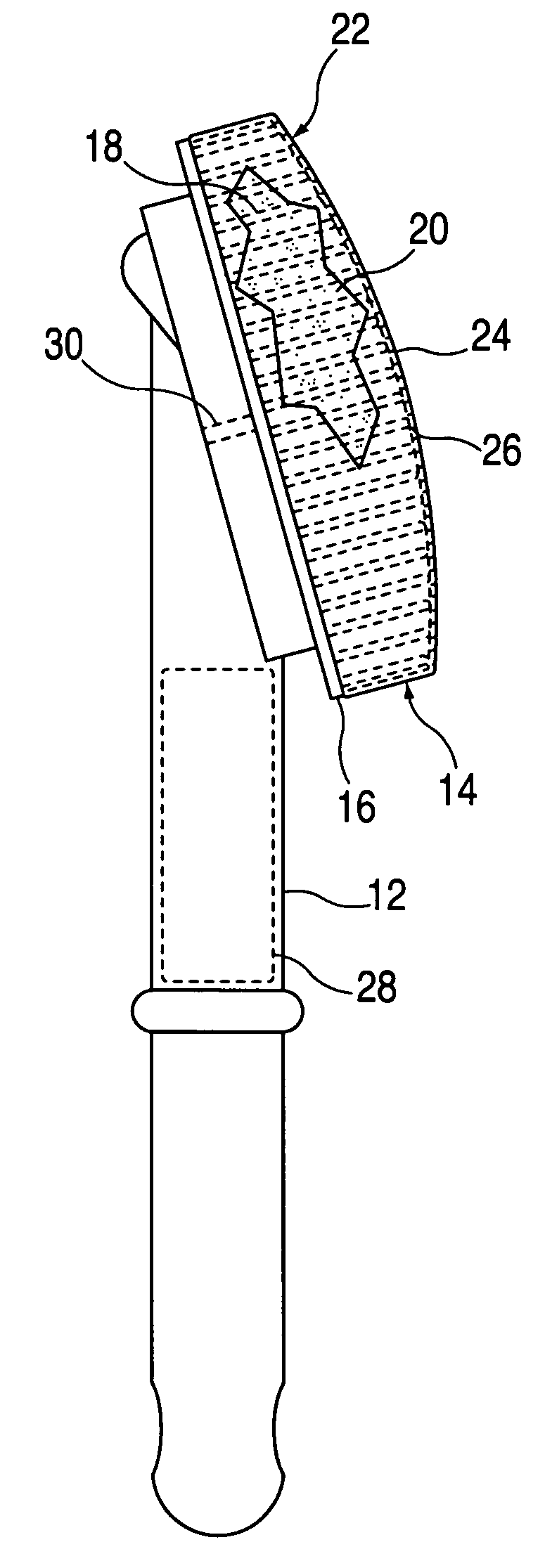 Self-cleaning brush with a flexible matrix