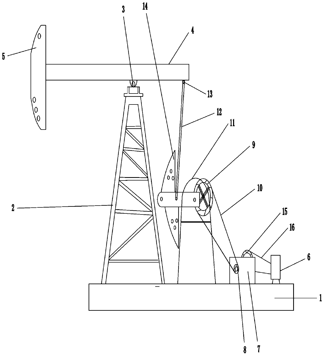 Walking beam type oil pump additionally provided with speed increaser to adjust jig frequency