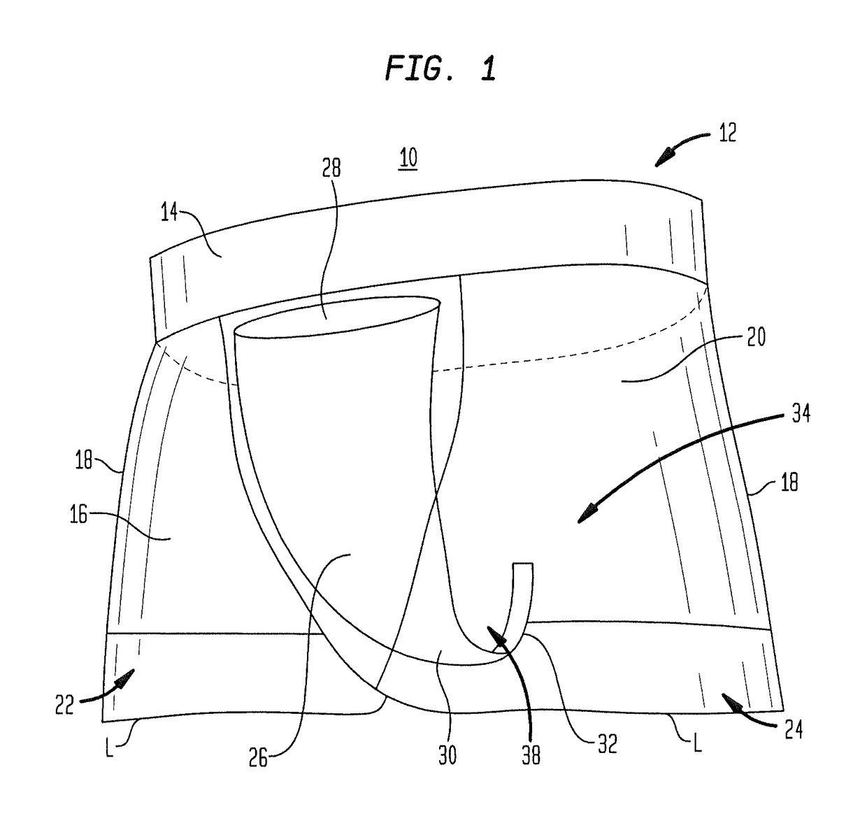 Athletic garment with integral cup assembly