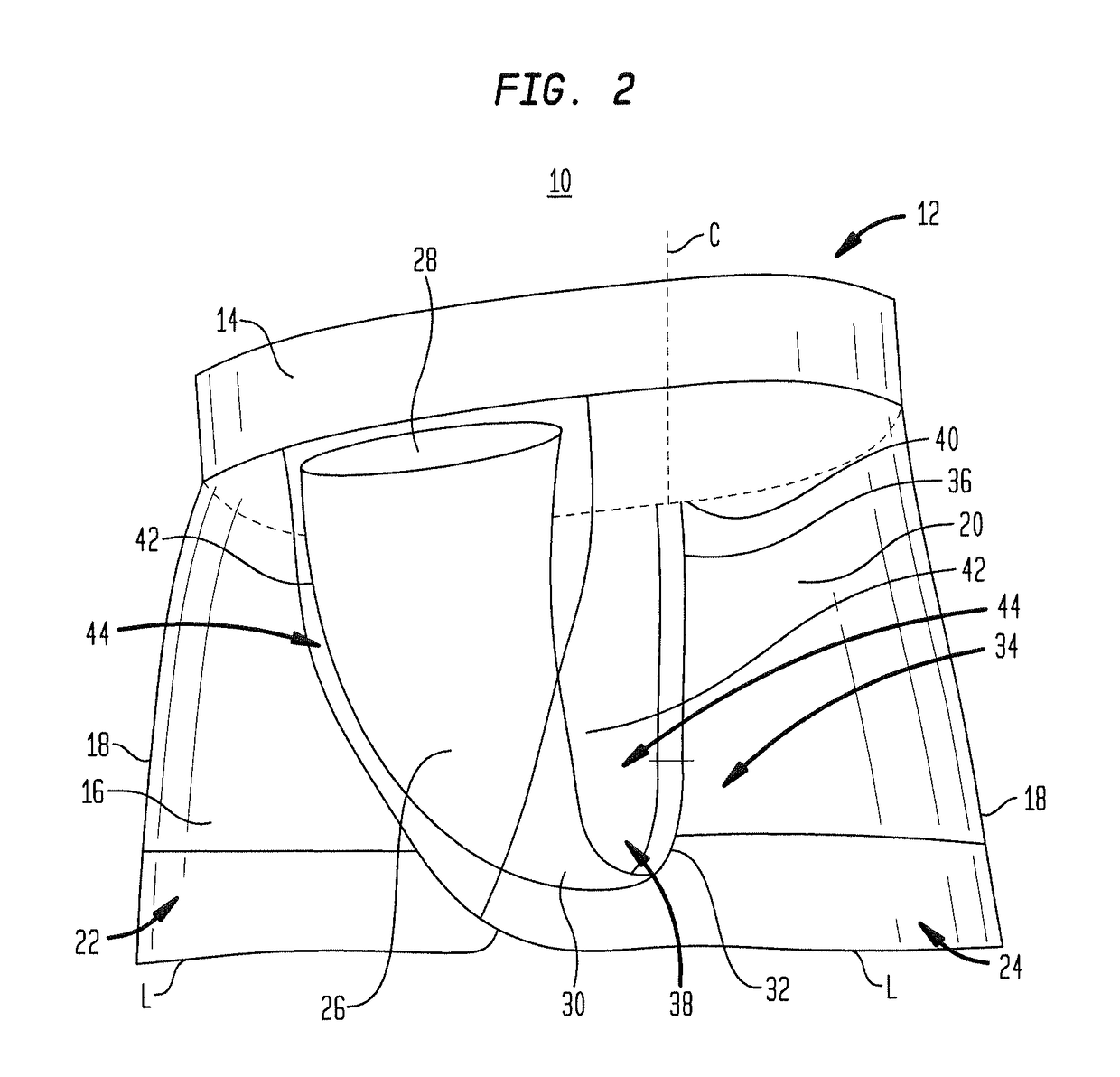 Athletic garment with integral cup assembly