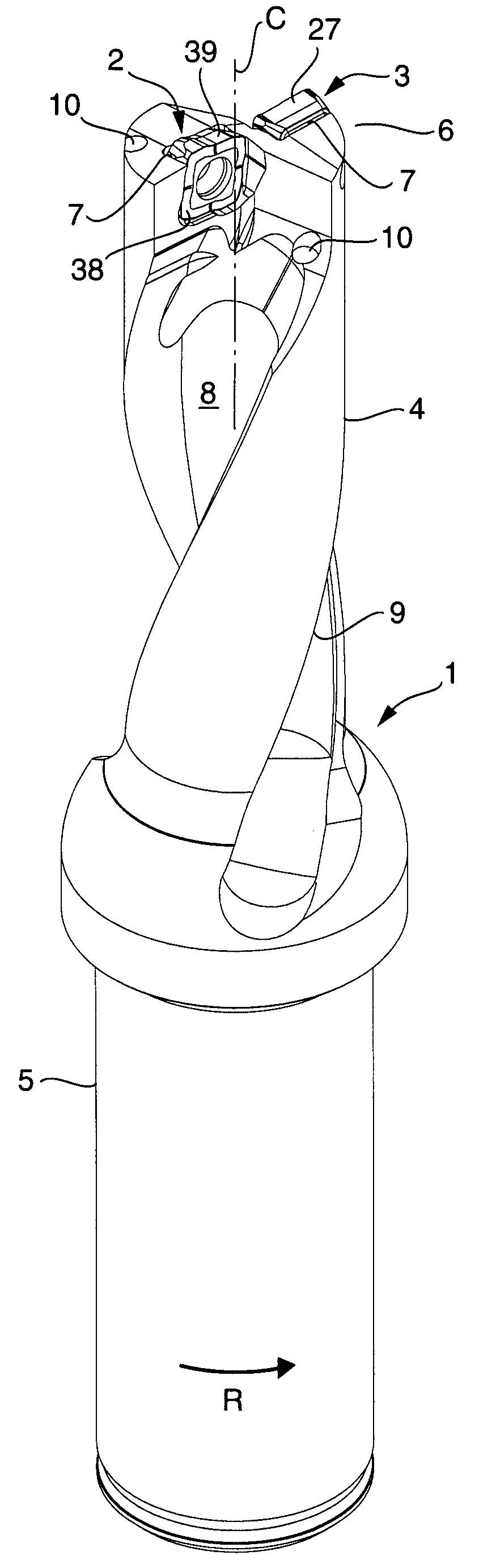 Tool for chip removing machining and a cutting insert therefor