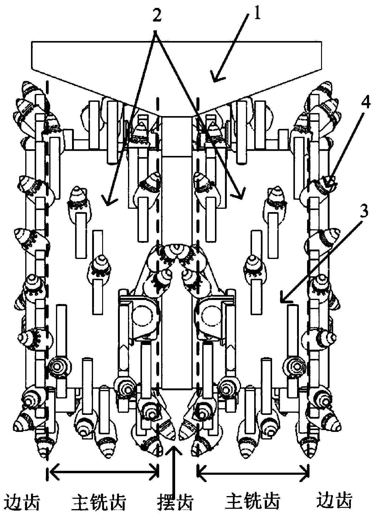 Milling wheel for underground continuous wall excavation and two-wheel slot milling machine