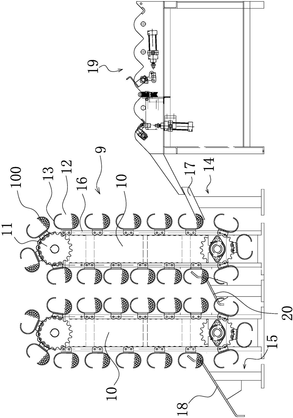 Continuous weaving cage pipe pile production line