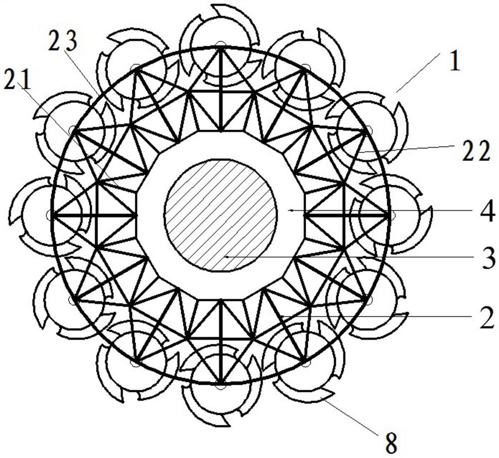 Rotary guiding composite material bumper