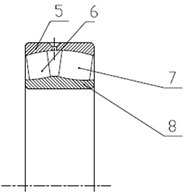 Self-aligning roller bearing for main shaft of wind turbine generator and design method thereof