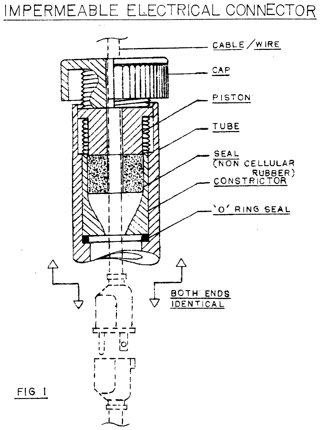 Impermeable electrical connector