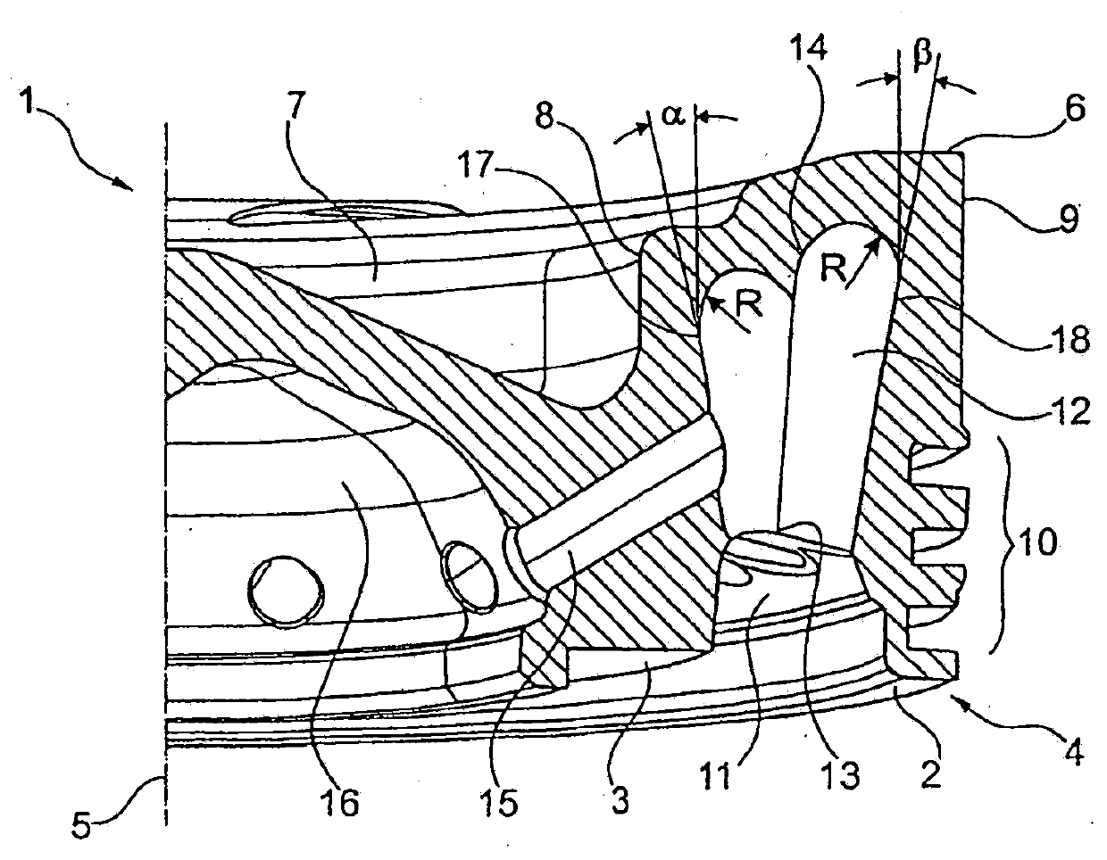 Piston upper part with enlarged cooling chamber for assembled or welded pistons