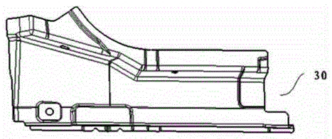 Automatic discharging structure of stamping die for doorsill inner plate connecting part