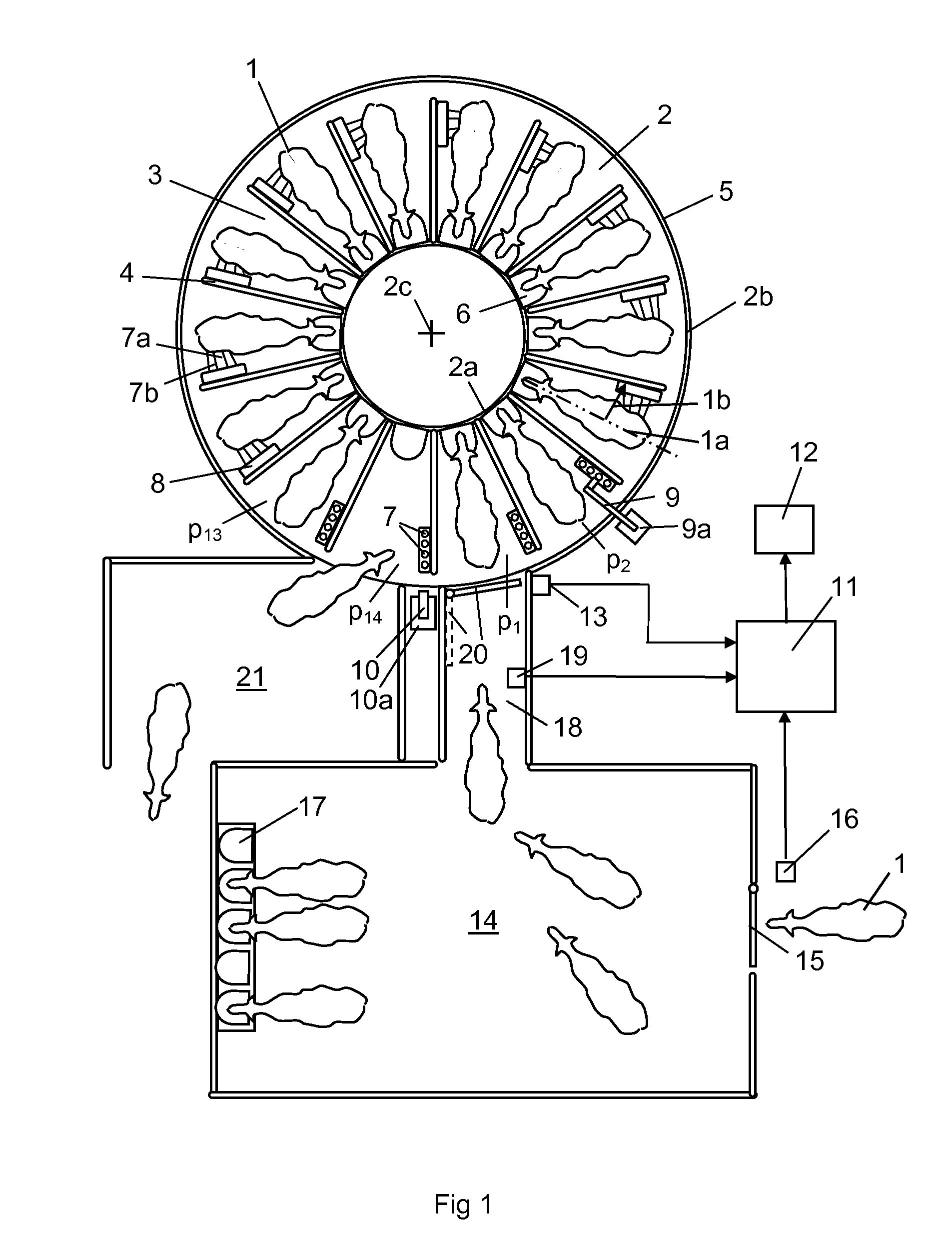 Milking arrangement for animals