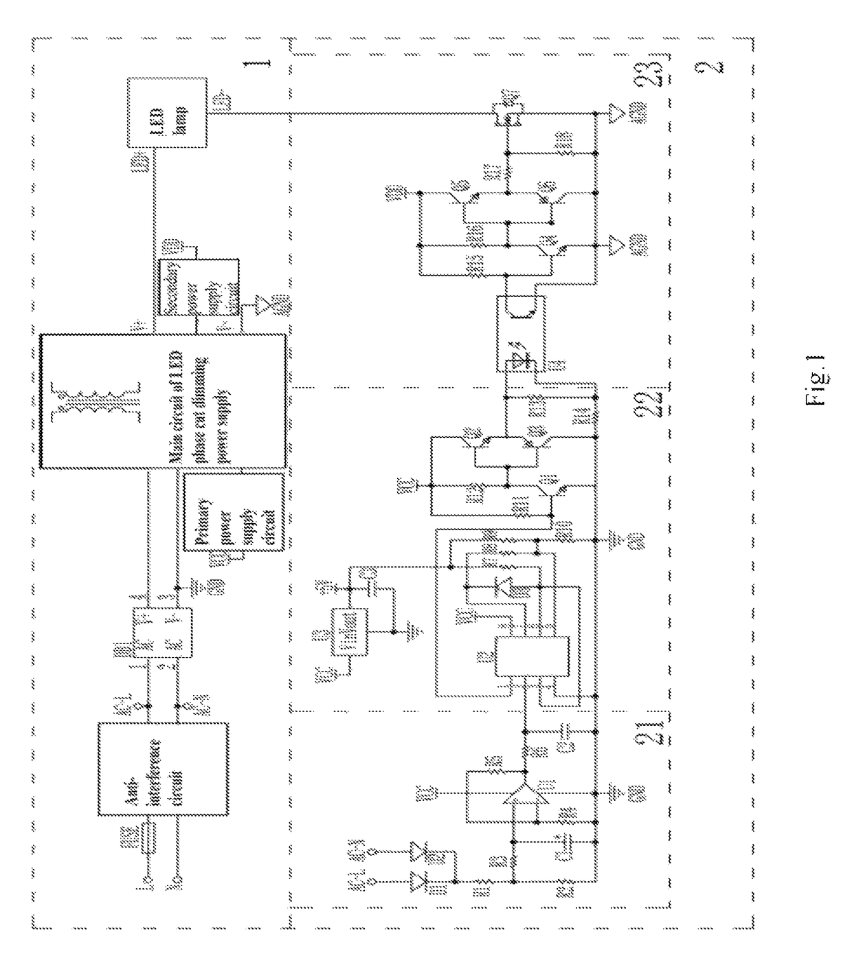 Kind of pulse width dimming control circuit for LED phase cut dimming power supply